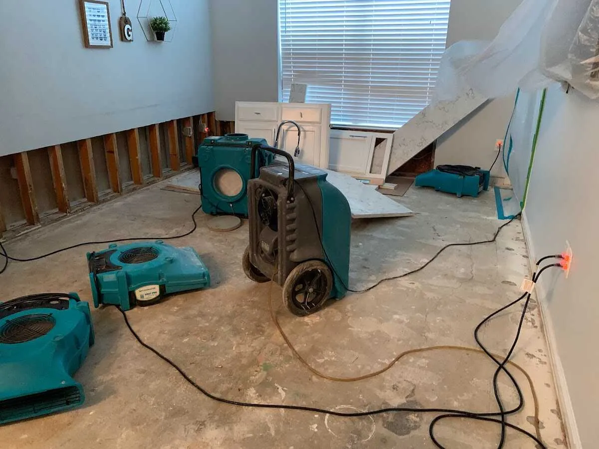 Dehumidifier in flood-cut room for Water Extraction & Removal in New Fairfield